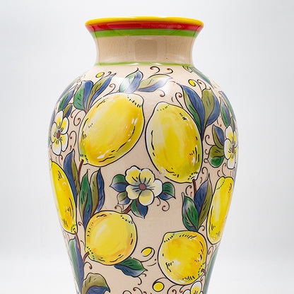 ΒΑΖΟ ΚΕΡΑΜΙΚΟ ΜΠΕΖ ΜΕ ΛΕΜΟΝΙΑ 20.7x20.7x39.5