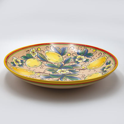 ΔΙΑΚΟΣΜΗΤΙΚΗ ΠΙΑΤΕΛΑ ΚΕΡΑΜΙΚΗ ΜΠΕΖ ΜΕ ΛΕΜΟΝΙΑ 36.3x36.3x6