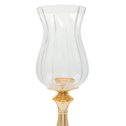 ΚΗΡΟΠΗΓΙΟ ME ΓΥΑΛΙ ΜΕΤΑΛΛΙΚΟ ΧΡΥΣΟ 13x13x60