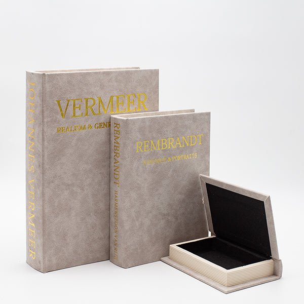 S/3 ΔΙΑΚΟΣΜΗΤΙΚΑ ΚΟΥΤΙΑ ΒΙΒΛΙΑ ΞΥΛΙΝΑ ΓΚΡΙ 30x21x6/23x17x4.5/16x11x3