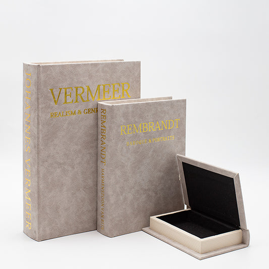 S/3 ΔΙΑΚΟΣΜΗΤΙΚΑ ΚΟΥΤΙΑ ΒΙΒΛΙΑ ΞΥΛΙΝΑ ΓΚΡΙ 30x21x6/23x17x4.5/16x11x3