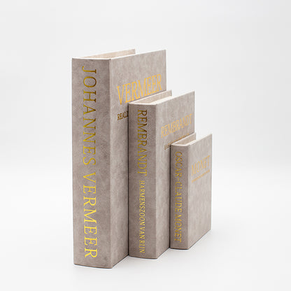 S/3 ΔΙΑΚΟΣΜΗΤΙΚΑ ΚΟΥΤΙΑ ΒΙΒΛΙΑ ΞΥΛΙΝΑ ΓΚΡΙ 30x21x6/23x17x4.5/16x11x3