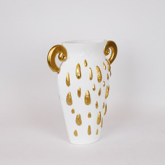 ΒΑΖΟ ΚΕΡΑΜΙΚΟ ΛΕΥΚΟ-ΧΡΥΣΟ 33.5x15.2x37.5