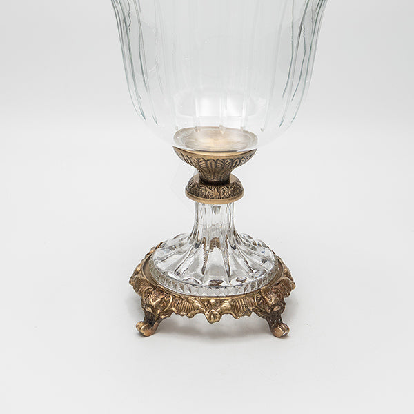 ΦΟΝΤΑΝΙΕΡΑ ΓΥΑΛΙΝΗ ΜΕ ΜΕΤΑΛΛΙΚΑ ΤΕΛΕΙΩΜΑΤΑ ΑΝΤΙΚΕ ΧΡΥΣΟ-ΔΙΑΦΑΝΕΣ ΓΥΑΛΙ 19x19x27