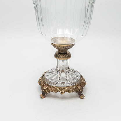 ΦΟΝΤΑΝΙΕΡΑ ΓΥΑΛΙΝΗ ΜΕ ΜΕΤΑΛΛΙΚΑ ΤΕΛΕΙΩΜΑΤΑ ΑΝΤΙΚΕ ΧΡΥΣΟ-ΔΙΑΦΑΝΕΣ ΓΥΑΛΙ 19x19x27