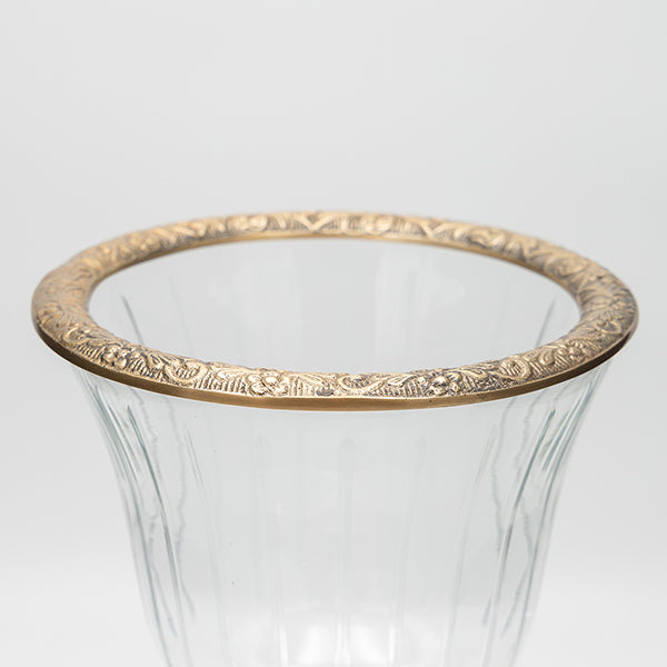 ΦΟΝΤΑΝΙΕΡΑ ΓΥΑΛΙΝΗ ΜΕ ΜΕΤΑΛΛΙΚΑ ΤΕΛΕΙΩΜΑΤΑ ΑΝΤΙΚΕ ΧΡΥΣΟ-ΔΙΑΦΑΝΕΣ ΓΥΑΛΙ 19x19x27