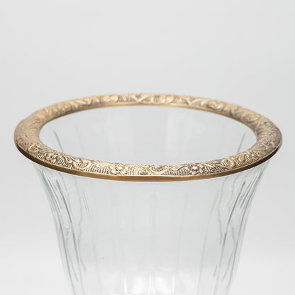 ΦΟΝΤΑΝΙΕΡΑ ΓΥΑΛΙΝΗ ΜΕ ΜΕΤΑΛΛΙΚΑ ΤΕΛΕΙΩΜΑΤΑ ΑΝΤΙΚΕ ΧΡΥΣΟ-ΔΙΑΦΑΝΕΣ ΓΥΑΛΙ 19x19x27