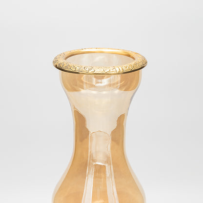 ΒΑΖΟ ΓΥΑΛΙΝΟ ΜΕ ΜΕΤΑΛΛΙΚΑ ΤΕΛΕΙΩΜΑΤΑ ΑΝΤΙΚΕ ΧΡΥΣΟ-ΜΕΛΙ ΓΥΑΛΙ 13x13x36