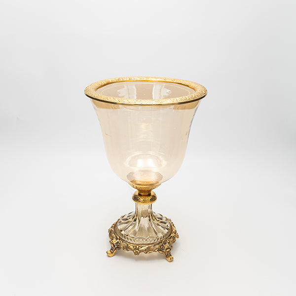 ΦΟΝΤΑΝΙΕΡΑ ΓΥΑΛΙΝΗ ΜΕ ΜΕΤΑΛΛΙΚΑ ΤΕΛΕΙΩΜΑΤΑ ΑΝΤΙΚΕ ΧΡΥΣΟ-ΜΕΛΙ ΓΥΑΛΙ 19x19x27