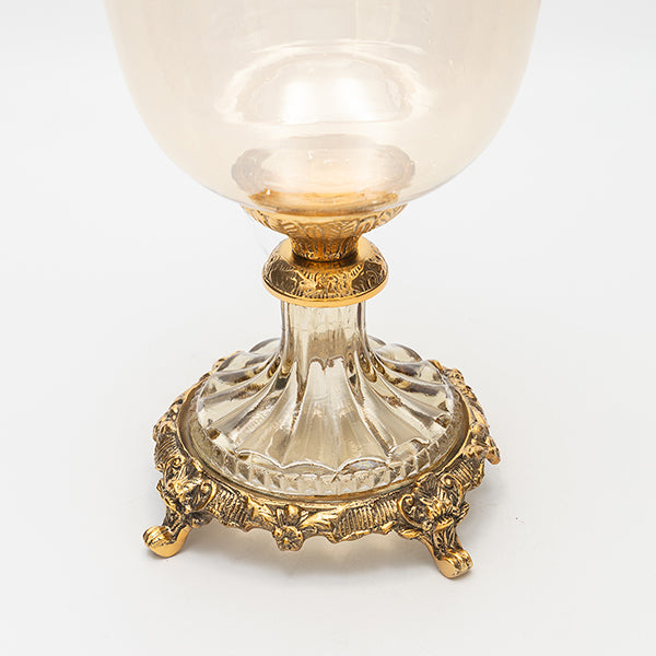 ΦΟΝΤΑΝΙΕΡΑ ΓΥΑΛΙΝΗ ΜΕ ΜΕΤΑΛΛΙΚΑ ΤΕΛΕΙΩΜΑΤΑ ΑΝΤΙΚΕ ΧΡΥΣΟ-ΜΕΛΙ ΓΥΑΛΙ 19x19x27