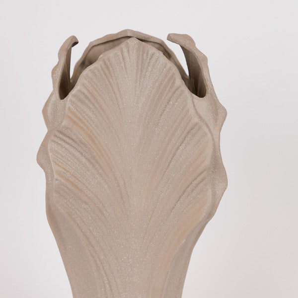 ΒΑΖΟ ΣΕ ΣΧΗΜΑ ΦΥΛΛΟΥ ΚΕΡΑΜΙΚΟ ΓΚΡΙ-ΜΠΕΖ 18x18x40