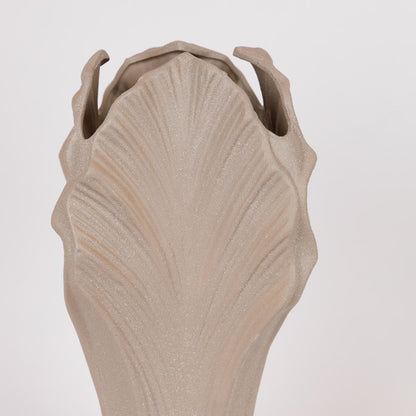 ΒΑΖΟ ΣΕ ΣΧΗΜΑ ΦΥΛΛΟΥ ΚΕΡΑΜΙΚΟ ΓΚΡΙ-ΜΠΕΖ 18x18x40