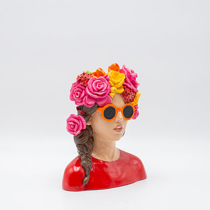 ΔΙΑΚΟΣΜΗΤΙΚΟ ΓΛΥΠΤΟ ΠΡΟΤΟΜΗ ΓΥΝΑΙΚΑΣ ΜΕ ΓΥΑΛΙΑ ΗΛΙΟΥ ΚΑΙ ΠΟΛΥΧΡΩΜΑ ΛΟΥΛΟΥΔΙΑ ΠΟΛΥΡΕΖΙΝ ΠΟΛΥΧΡΩΜΟ 17x10x21