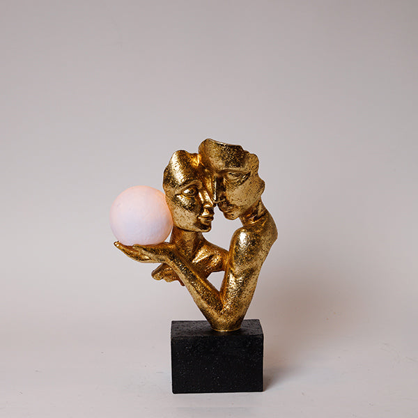 ΔΙΑΚΟΣΜΗΤΙΚΟ ΜΕ LED ΖΕΥΓΑΡΙ ΠΟΛΥΡΕΖΙΝ ΧΡΥΣΟ-ΜΑΥΡΟ 21x9.5x31.5