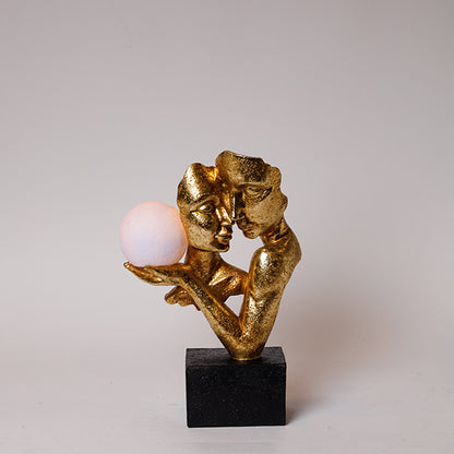 ΔΙΑΚΟΣΜΗΤΙΚΟ ΜΕ LED ΖΕΥΓΑΡΙ ΠΟΛΥΡΕΖΙΝ ΧΡΥΣΟ-ΜΑΥΡΟ 21x9.5x31.5