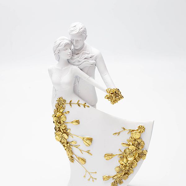 ΖΕΥΓΑΡΙ ΠΟΛΥΡΕΖΙΝ ΛΕΥΚΟ - ΧΡΥΣΟ 12x5.5x20.5