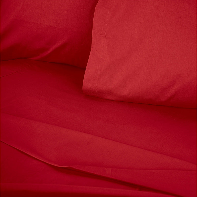 Σεντόνι Tonne Cotton Box Μονό 180x240εκ Χρώμα Κόκκινο