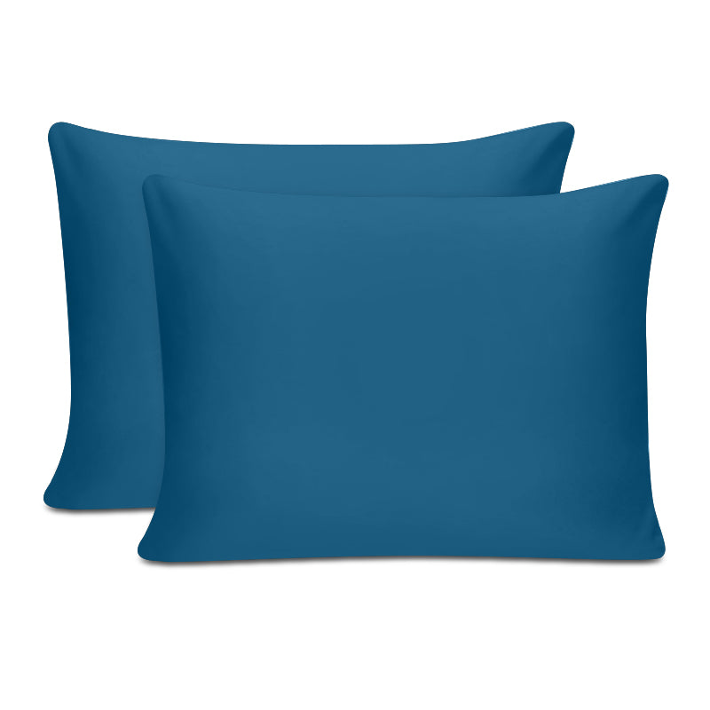 Μαξιλαροθήκες Ύπνου Tonne Cotton Box Σετ 2 Τμχ Χρώμα Πετρόλ 50x80εκ