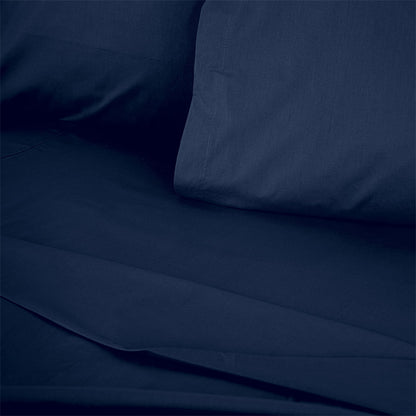 Σεντόνι Tonne Cotton Box Διπλό 240x260εκ Χρώμα Σκούρο Μπλε