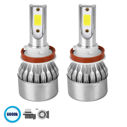 82005 H9 C6 Line KIT Βασικού Φωτισμού Αυτοκινήτου & Φορτηγού 1st Generation Can-Bus Series LED CREE CXB COB 72W 7600lm DC 8-48V Αδιάβροχο IP65 Ψυχρό Λευκό 6000K