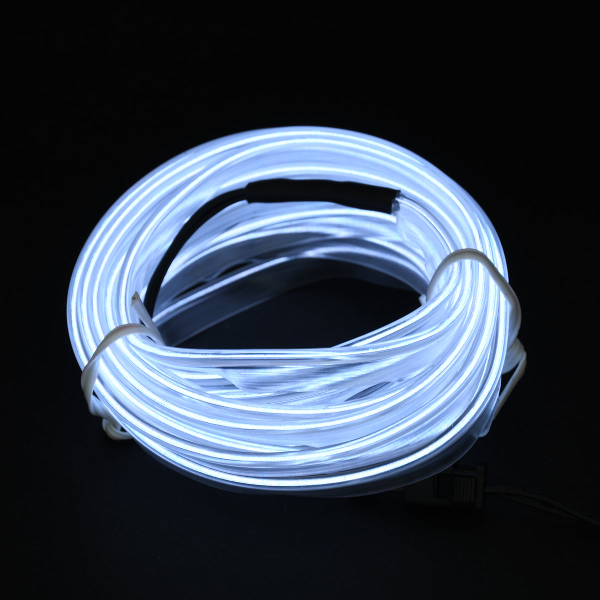 82200 TUBE 360° Degree Διακοσμητική EL-Wire Neon Αυτοκινήτου Κορδόνι ΣΕΤ 3m 1W/3m 30lm/m 360° DC 12V με Βύσμα Αναπτήρα Αυτοκινήτου Αδιάβροχη IP68 Ψυχρό Λευκό 6000K