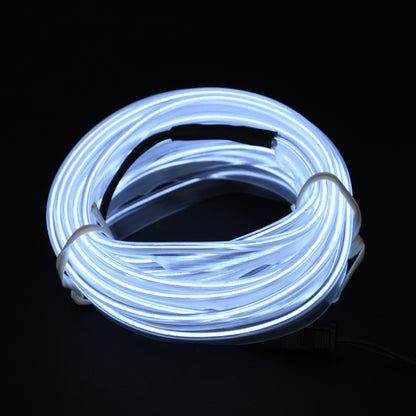 82200 TUBE 360° Degree Διακοσμητική EL-Wire Neon Αυτοκινήτου Κορδόνι ΣΕΤ 3m 1W/3m 30lm/m 360° DC 12V με Βύσμα Αναπτήρα Αυτοκινήτου Αδιάβροχη IP68 Ψυχρό Λευκό 6000K