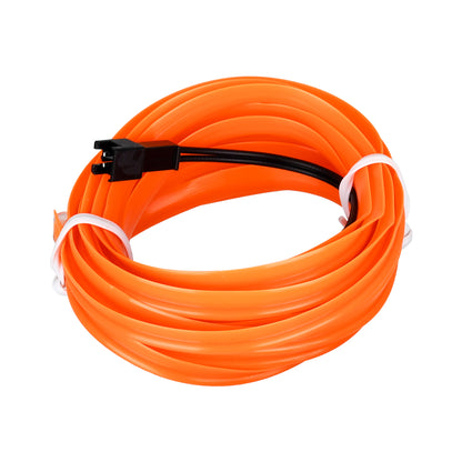 82201 TUBE 360° Degree Διακοσμητική EL-Wire Neon Αυτοκινήτου Κορδόνι ΣΕΤ 3m 1W/3m 30lm/m 360° DC 12V με Βύσμα Αναπτήρα Αυτοκινήτου Αδιάβροχη IP68 Πορτοκαλί