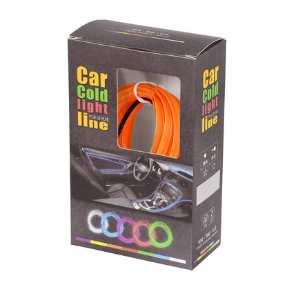82201 TUBE 360° Degree Διακοσμητική EL-Wire Neon Αυτοκινήτου Κορδόνι ΣΕΤ 3m 1W/3m 30lm/m 360° DC 12V με Βύσμα Αναπτήρα Αυτοκινήτου Αδιάβροχη IP68 Πορτοκαλί