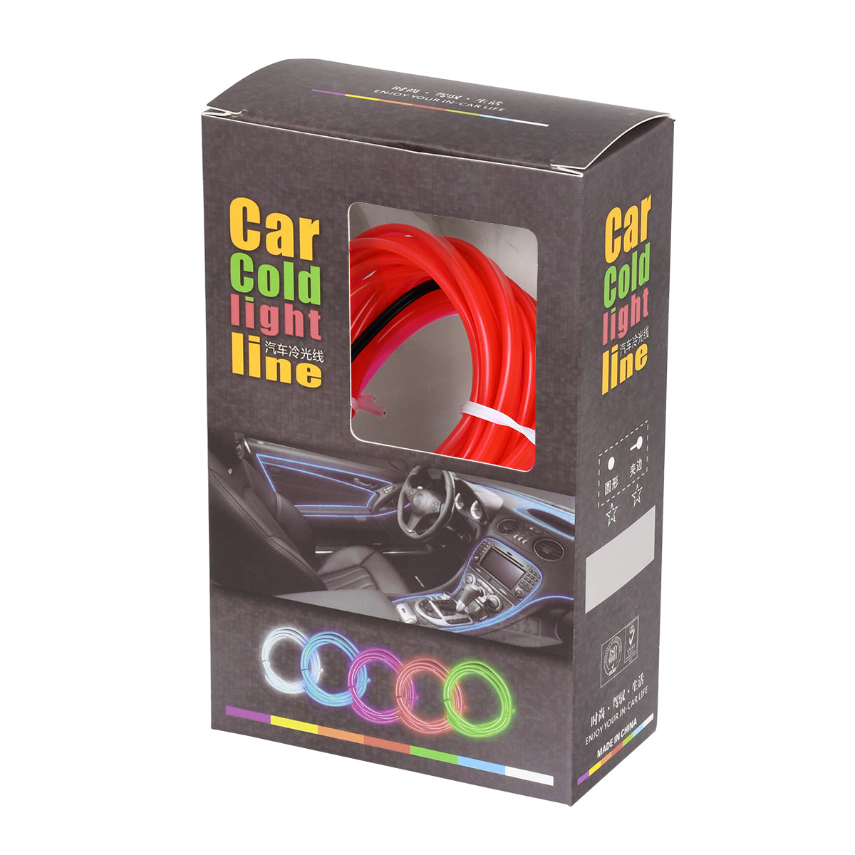 82203 TUBE 360° Degree Διακοσμητική EL-Wire Neon Αυτοκινήτου Κορδόνι ΣΕΤ 3m 1W/3m 30lm/m 360° DC 12V με Βύσμα Αναπτήρα Αυτοκινήτου Αδιάβροχη IP68 Φούξια