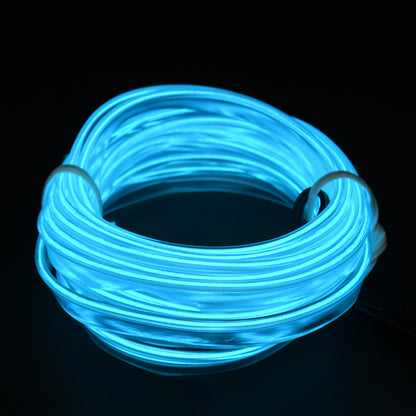 82204 TUBE 360° Degree Διακοσμητική EL-Wire Neon Αυτοκινήτου Κορδόνι ΣΕΤ 3m 1W/3m 30lm/m 360° DC 12V με Βύσμα Αναπτήρα Αυτοκινήτου Αδιάβροχη IP68 Γαλάζιο