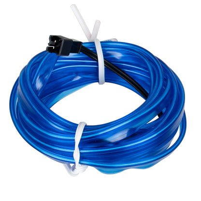 82205 TUBE 360° Degree Διακοσμητική EL-Wire Neon Αυτοκινήτου Κορδόνι ΣΕΤ 3m 1W/3m 30lm/m 360° DC 12V με Βύσμα Αναπτήρα Αυτοκινήτου Αδιάβροχη IP68 Μπλε