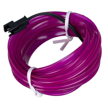 82207 TUBE 360° Degree Διακοσμητική EL-Wire Neon Αυτοκινήτου Κορδόνι ΣΕΤ 3m 1W/3m 30lm/m 360° DC 12V με Βύσμα Αναπτήρα Αυτοκινήτου Αδιάβροχη IP68 Μωβ