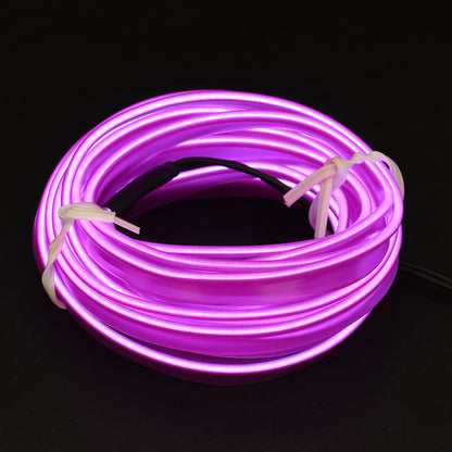 82207 TUBE 360° Degree Διακοσμητική EL-Wire Neon Αυτοκινήτου Κορδόνι ΣΕΤ 3m 1W/3m 30lm/m 360° DC 12V με Βύσμα Αναπτήρα Αυτοκινήτου Αδιάβροχη IP68 Μωβ