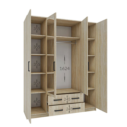 Ντουλάπα Τετράφυλλη Simple Σονόμα 160x52x205