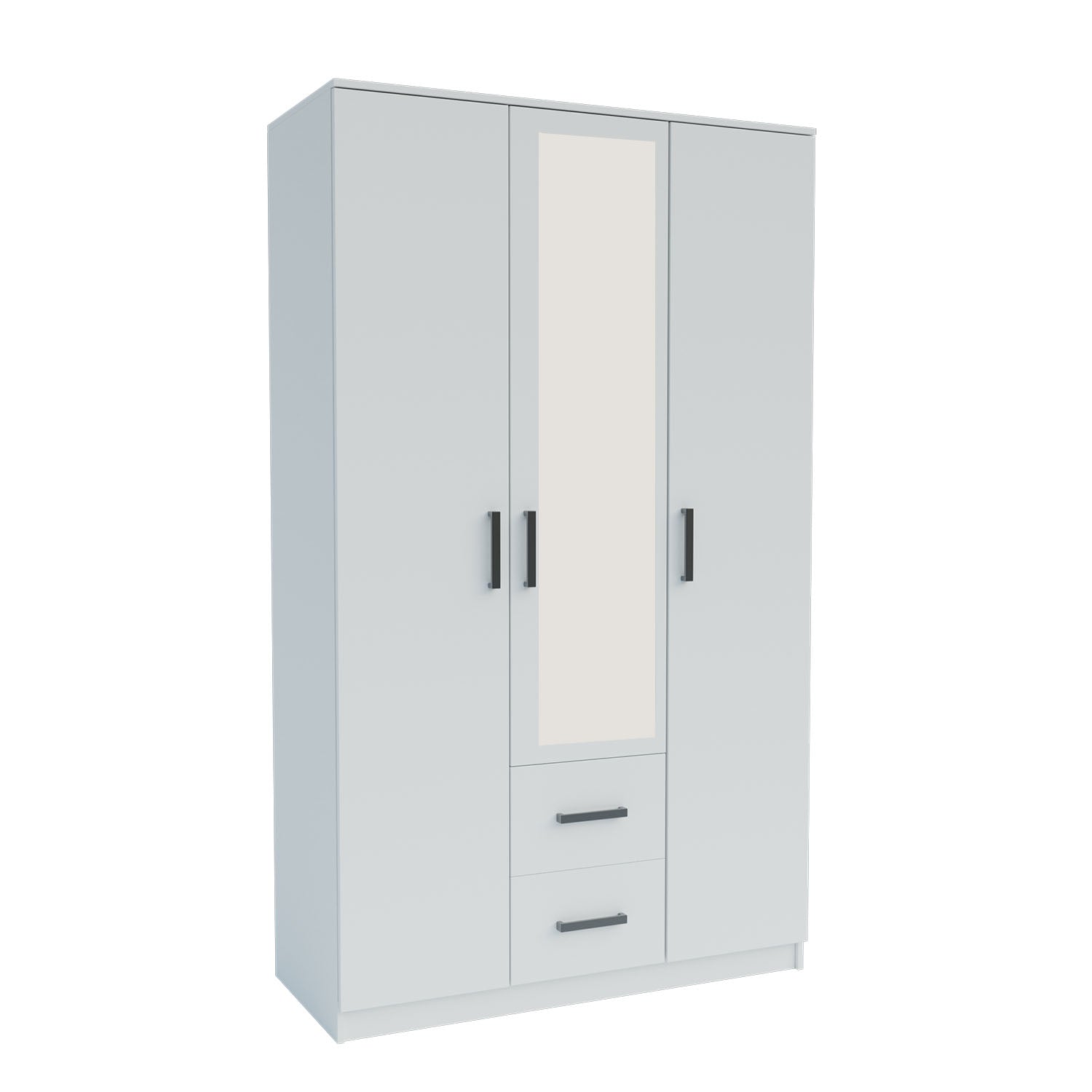 Ντουλάπα Τρίφυλλη Simple Λευκή 120x52x205