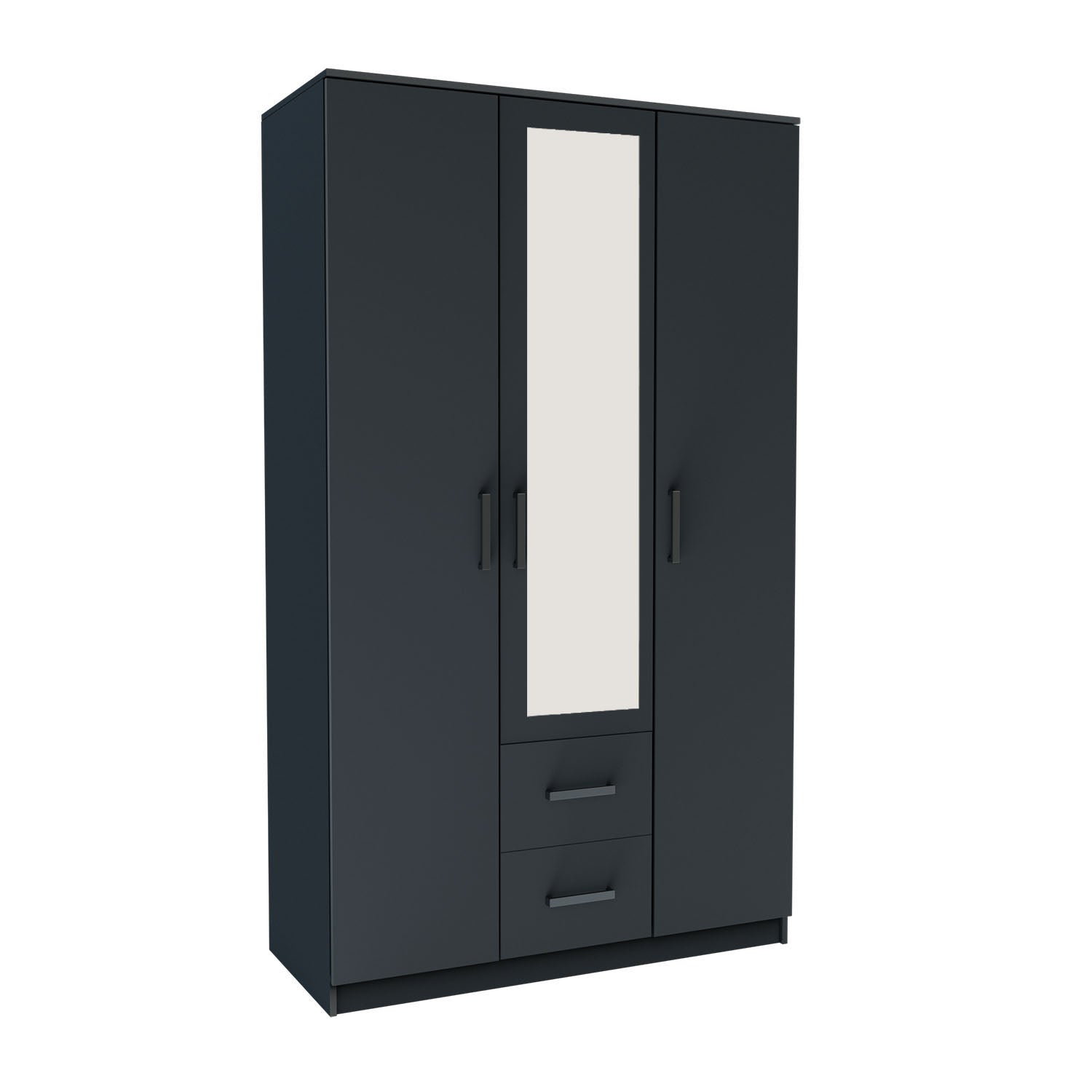 Ντουλάπα Τρίφυλλη Simple Γραφίτης 120x52x205