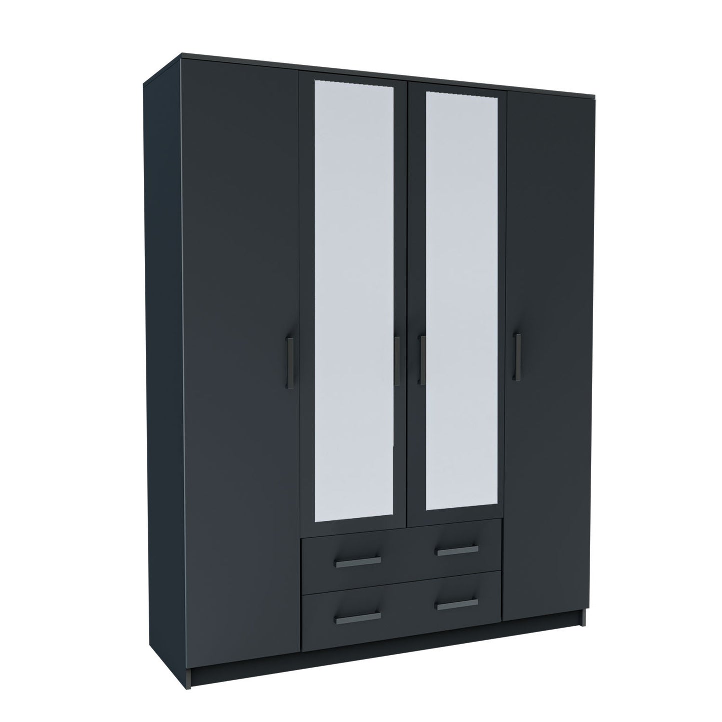 Ντουλάπα Τετράφυλλη Simple Γραφίτης 160x52x205