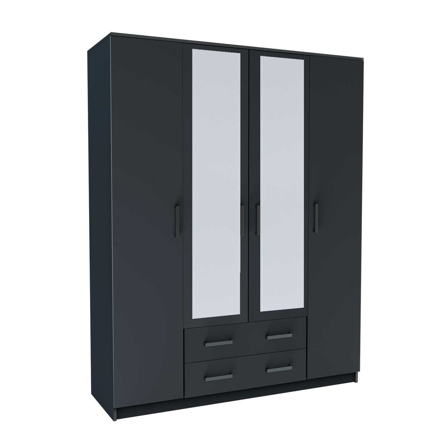 Ντουλάπα Τετράφυλλη Simple Γραφίτης 160x52x205