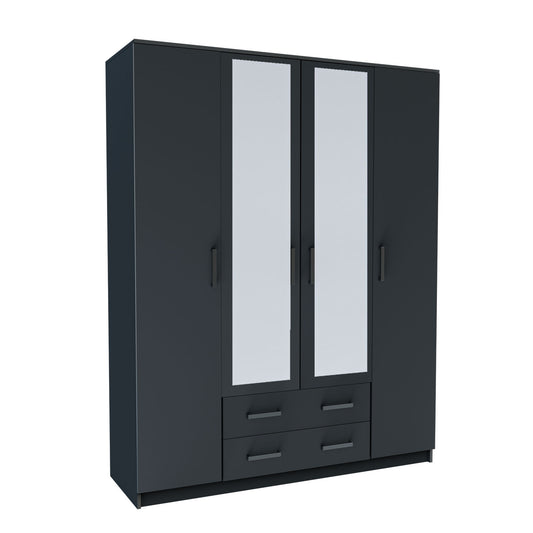 Ντουλάπα Τετράφυλλη Simple Γραφίτης 160x52x205