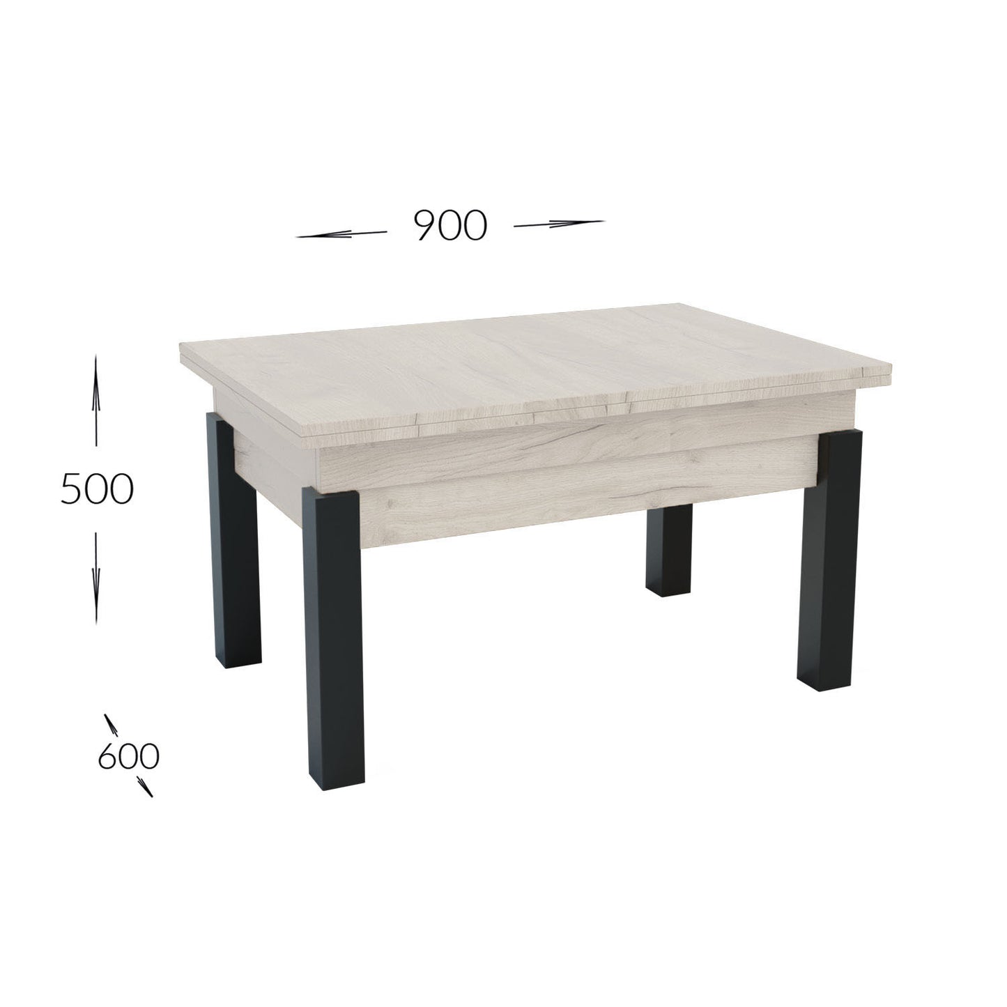 Τραπέζι Σαλονιού Transformer Λευκό 90x60x50