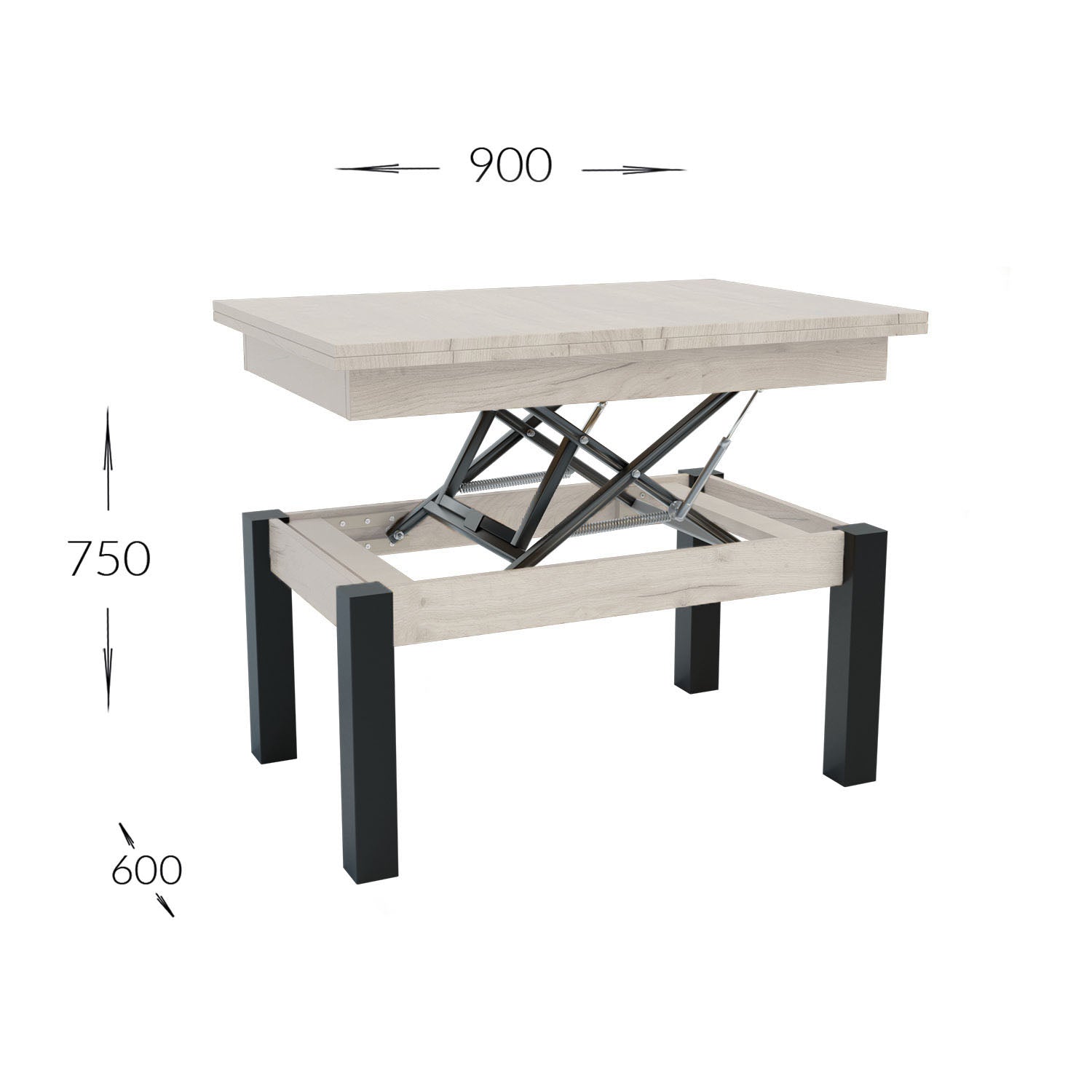 Τραπέζι Σαλονιού Transformer Λευκό 90x60x50
