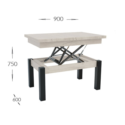 Τραπέζι Σαλονιού Transformer Λευκό 90x60x50