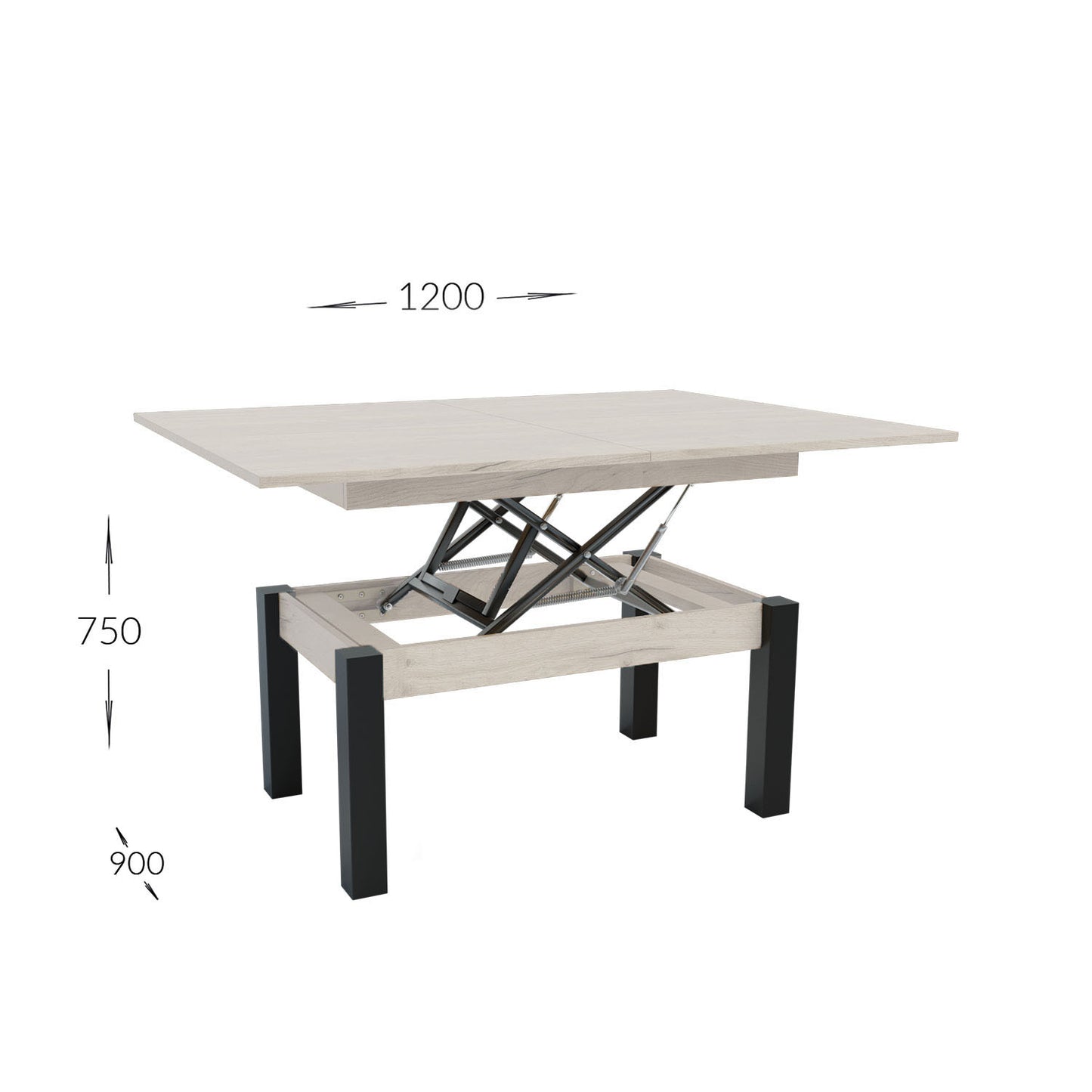 Τραπέζι Σαλονιού Transformer Λευκό 90x60x50
