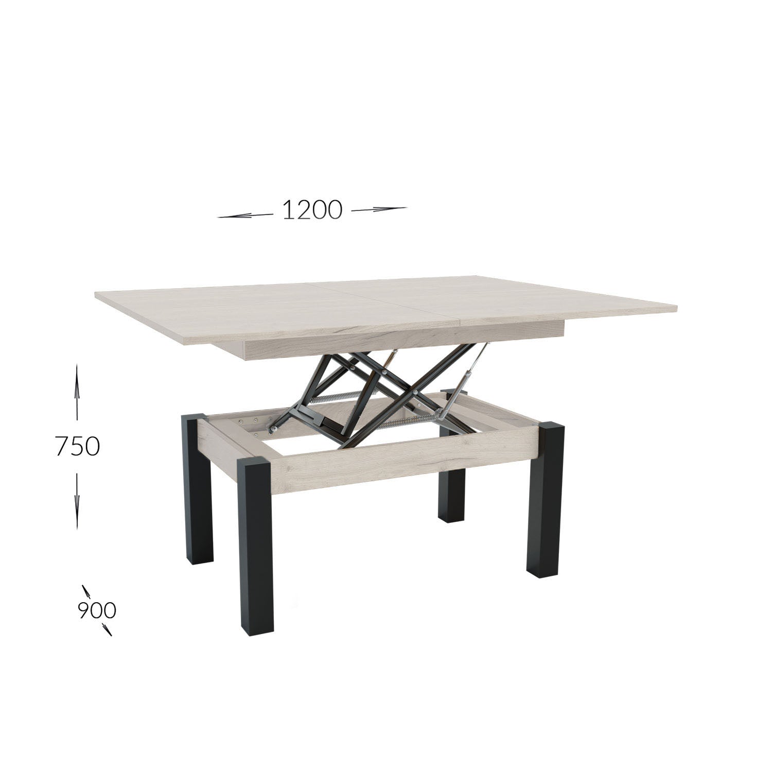 Τραπέζι Σαλονιού Transformer Λευκό 90x60x50
