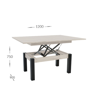 Τραπέζι Σαλονιού Transformer Λευκό 90x60x50