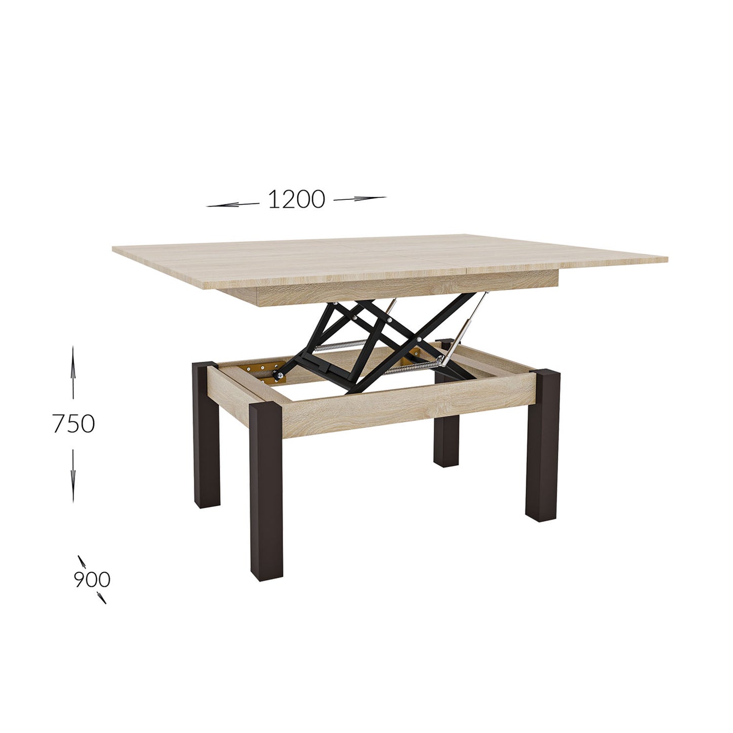 Τραπέζι Σαλονιού Transformer Σονόμα 90x60x50