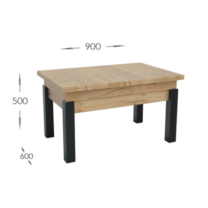 Τραπέζι Σαλονιού Transformer Χρυσό Δρυς 90x60x50