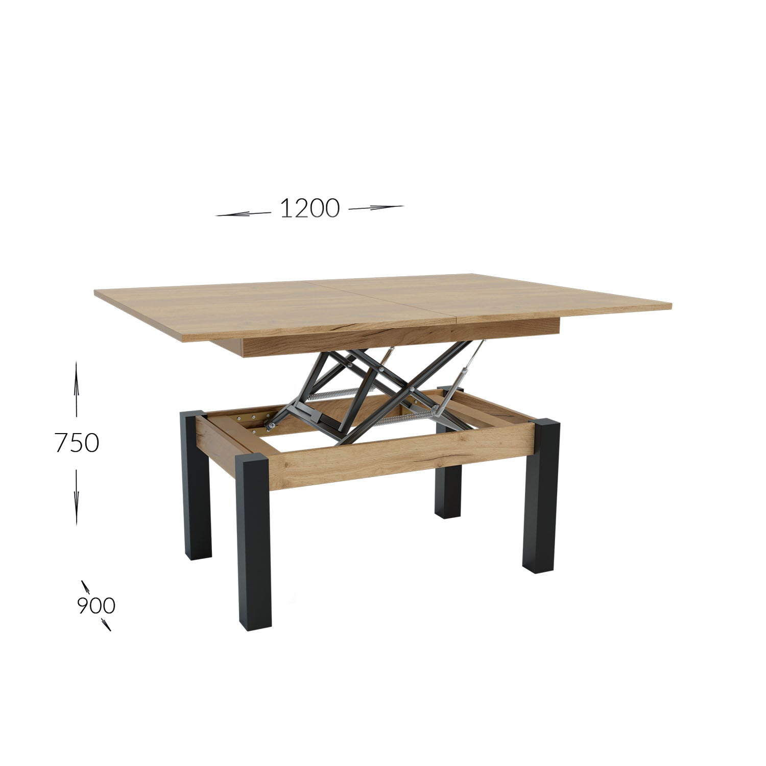 Τραπέζι Σαλονιού Transformer Χρυσό Δρυς 90x60x50