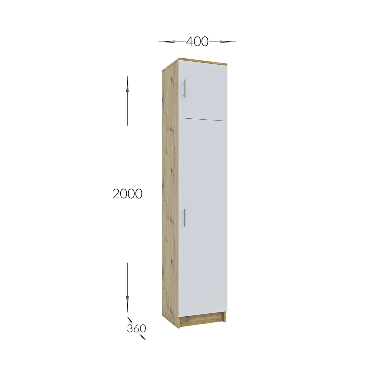 Ντουλάπα Stephani Δρυς-Λευκό 40x36x200