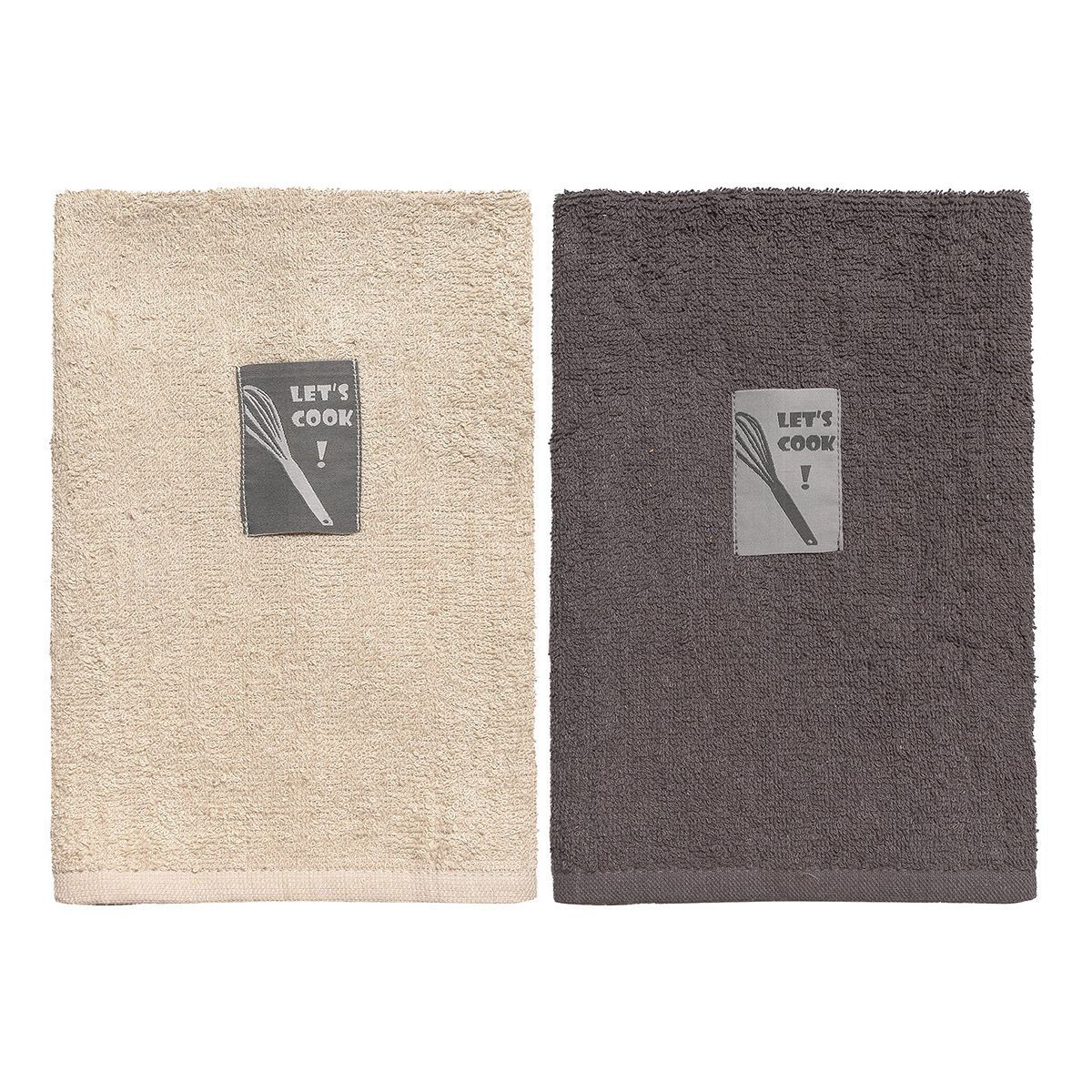 Ποτηρόπανα Σετ 2 Τμχ Art 8291 40x60εκ Μπεζ/Ανθρακί